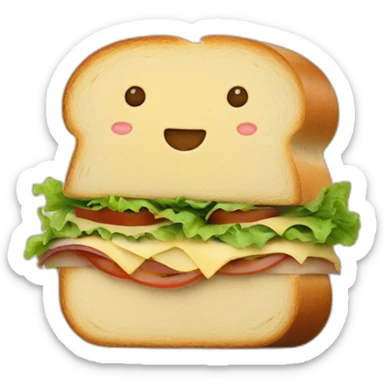 A sandwich made in a semicircular loaf. Leafless sticker