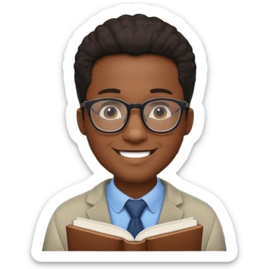Bookstore Clerk black man sticker
