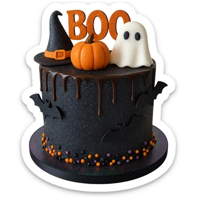 halloween cake, sparkly and trendy, remove background sticker