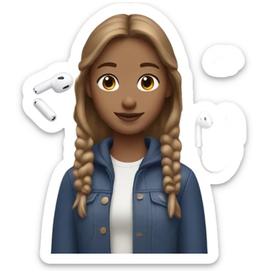  light brown hair girl with AirPods Max  sticker