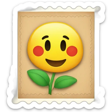 postcard stamp sticker with dotted border, simple, retro sticker