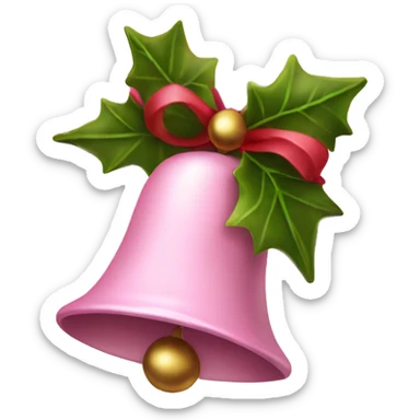 Light pink Christmas bells  sticker