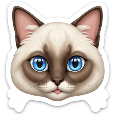 
Siamese cat face long hair fur sticker