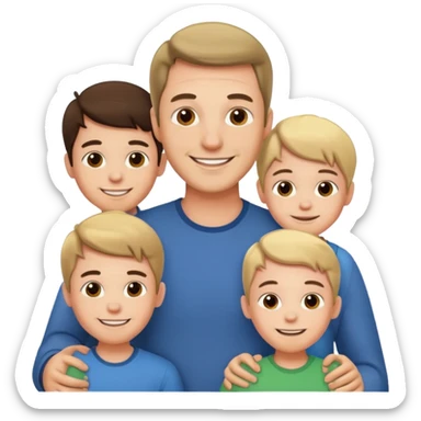 нарисую папу с 4 детьми sticker