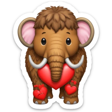 mamut lanudo con corazon para copiar y pegar en chat sticker