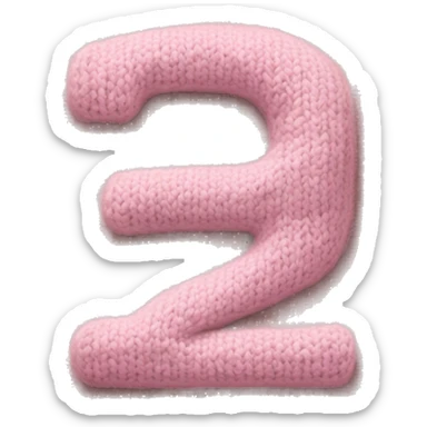 Light Pink knitted Letter S sticker