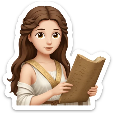 ancient greek woman reading a scroll sticker