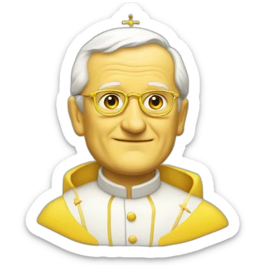 john paul Ii as a yellow submarine sticker