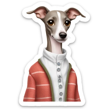 Italian Greyhound with clothes sticker