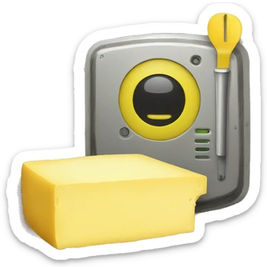 Vercel symbol on Rick and morty pass the butter bot sticker