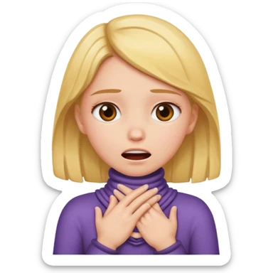 a girl with her hands around her neck choking herself sticker