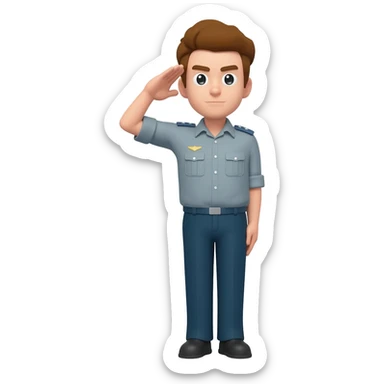 Eliminate the rifle and do a hand salute with the right arm sticker