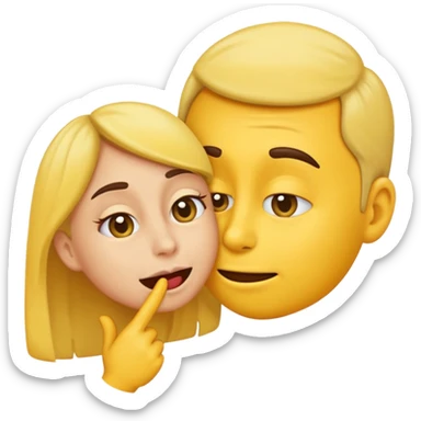 an emoji sniffing another emoji's cheek, with a small sniffing gesture sticker
