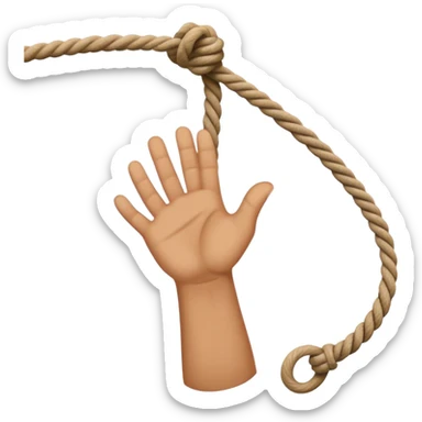 hand letting go a rope fall sticker