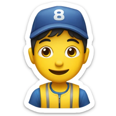 Niño usando una gorra amarilla sticker