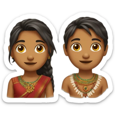 Half Indian and half Hungarian child sticker