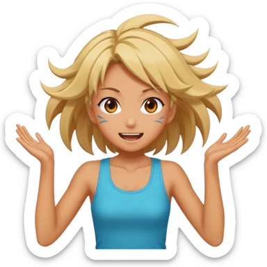 an anime girl thats moshing sticker