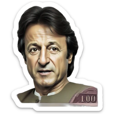 Print photos of Imran Khan on Pakistani rupees sticker