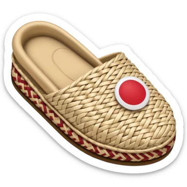 A hand holding a japan slipper  sticker