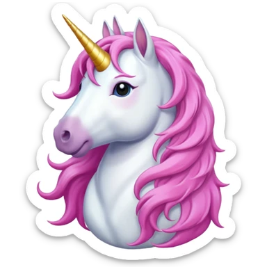 unicord with lomg hair sticker