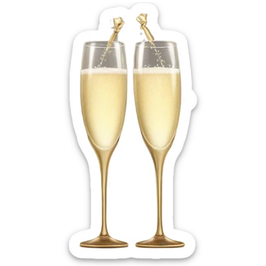 two Champagne glass with a bow  sticker