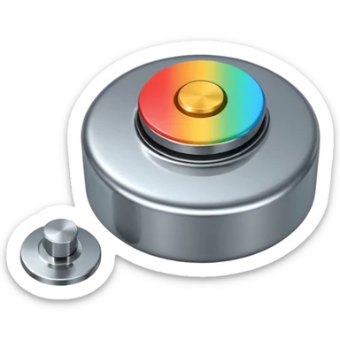 volume knob, straight on view sticker