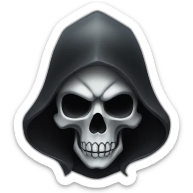 black gradient grim reaper skull sticker