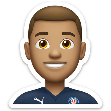 mbappé avec une tête de noisette sticker