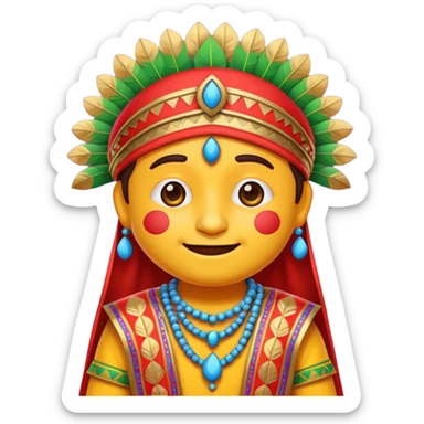 Generate an emoji with a funny Indian costume sticker