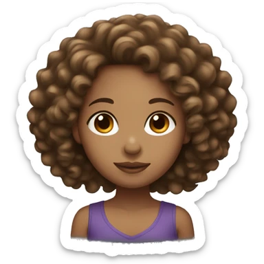 light skin black girl with long brown curly hair  sticker