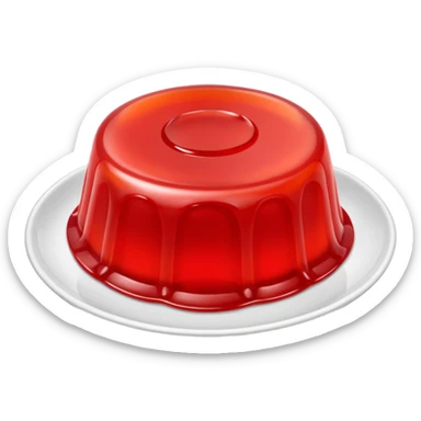 classic red jello unmolded on white plate sticker