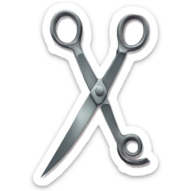 The word VI , Roman numerals for 6. V and upper case I, made out of scissors. Scissors spelling the word VI sticker