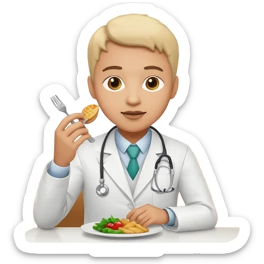 ligth doctor eating in restaurant full body sticker