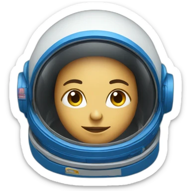 Space explorer with open blue spacesuit sticker