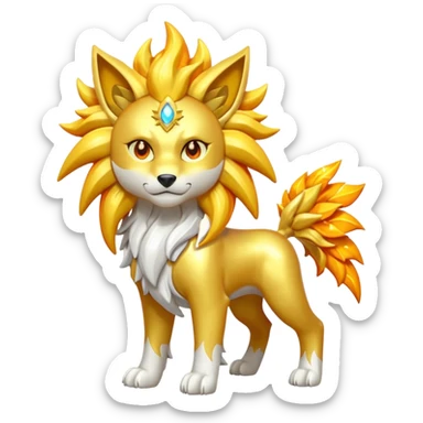 Pokemon legendary oragen and yellow solgaleo sticker