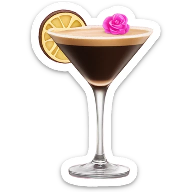 Espresso martini with pink garnish  sticker