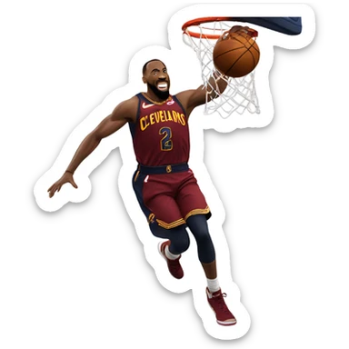 Cleveland cavaliers player dunking sticker