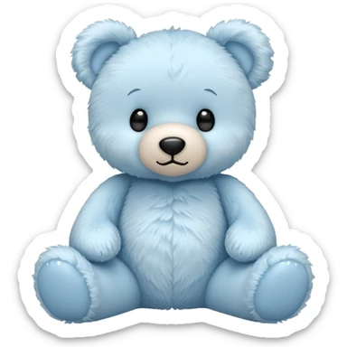 Pastel blue teddy bear toy sticker