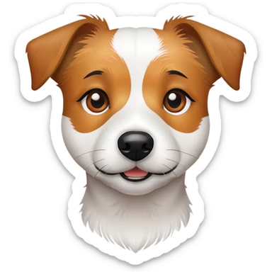 scruffy jack russell mix with big eyes sticker