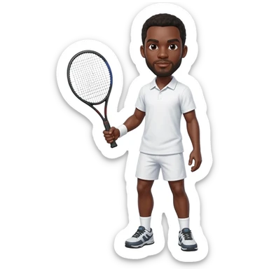 Tennis player black male sticker