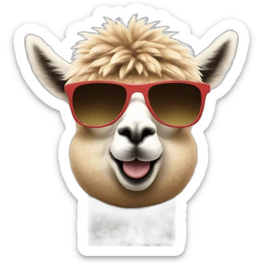 alpaca in switzerland with sunglasses sticker