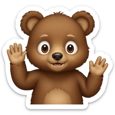 Baby bear waving sticker