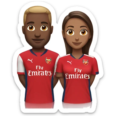 Couple in a Arsenal jersey sticker