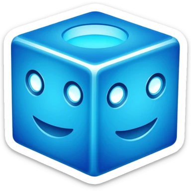 Geometry dash shaped cube sticker