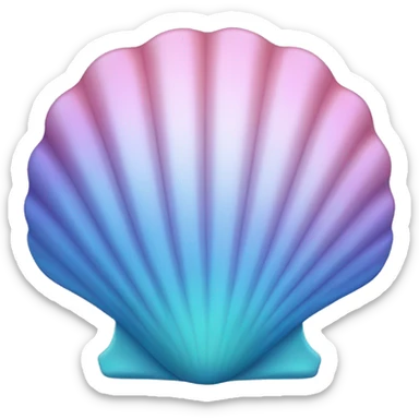 Pink and blue pastel scallop shell sticker