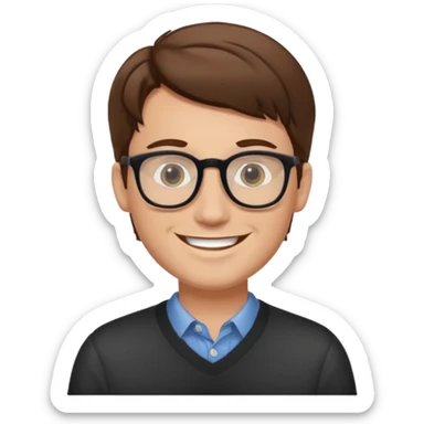 garcon blanc cheveux brun sociable qui discute avec des amis sticker