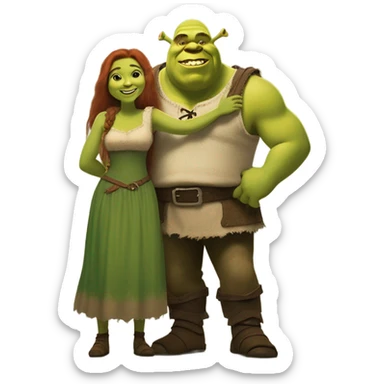 Shrek and Fiona  sticker