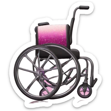 Pink ombre wheelchair with glitter  sticker