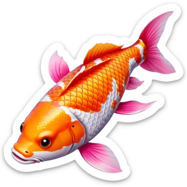 peixe koi rosa sticker