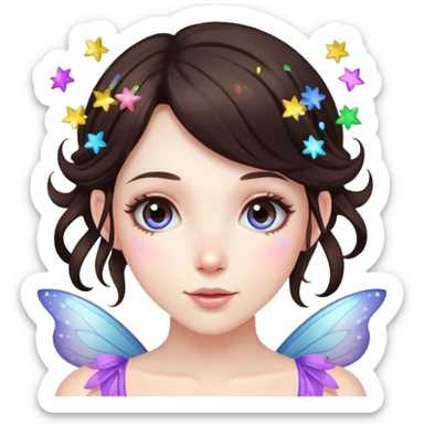 Beautiful Birthday Confetti fairy brunette sticker